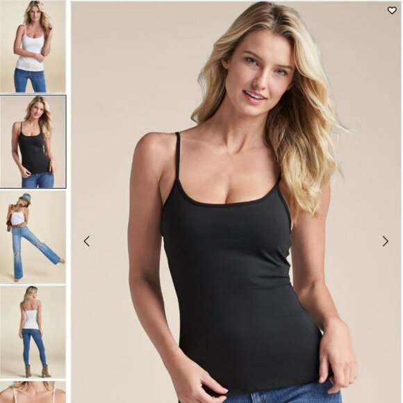 VENUS Women's Basic Cami Two Pack White/Black 2-pack | Size M - Picture 3 of 5